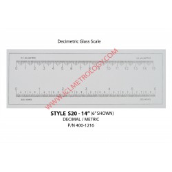14" GLASS SCALE, DECI/METRIC