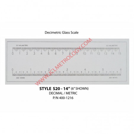 14" GLASS SCALE, DECI/METRIC