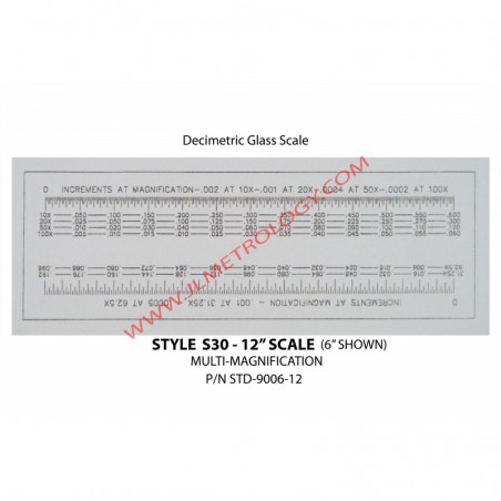 12" MULTI-MAG GLASS SCALE